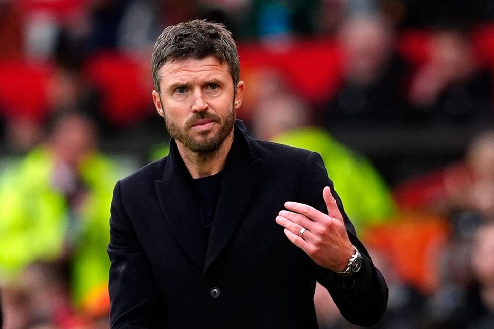 Manchester United's interim manager Michael Carrick. Photo: Martin Rickett/PA
